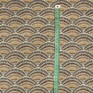 Decoration fabric Linenlook Graphic handdrawn pattern beige