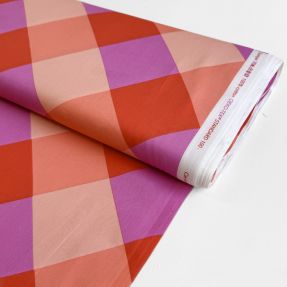 Cotton fabric SATIN NERIDA HANSEN Large Gingham red digital print