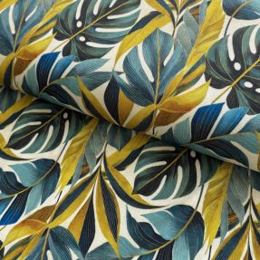 Jersey VISCOSE Rustling leaves yellow digital print