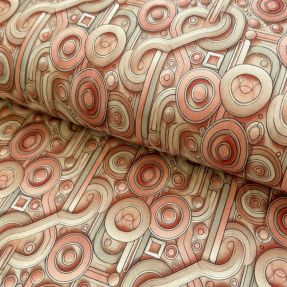 Jersey VISCOSE Unity orange digital print