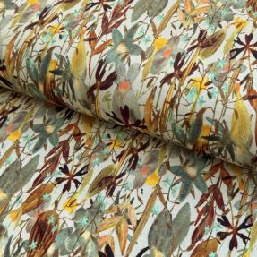 Jersey VISCOSE Vibrant forest brown digital print