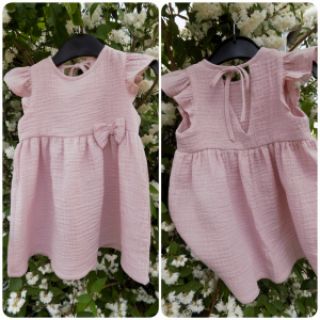 Double gauze/muslin old rose ORGANIC
