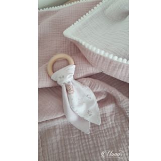 Double gauze/muslin old rose ORGANIC