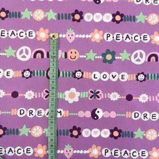 Cotton fabric Love dream mauve