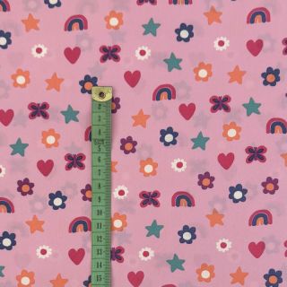 Cotton fabric Love pink