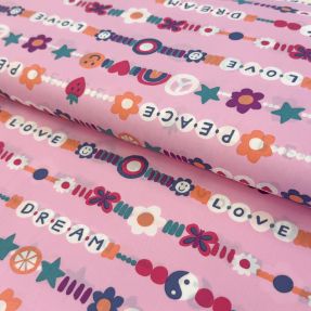 Cotton fabric Love dream pink
