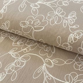 Double gauze/muslin EMBROIDERY Climbing flowers beige