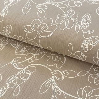 Double gauze/muslin EMBROIDERY Climbing flowers beige