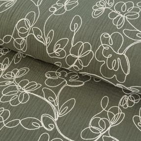 Double gauze/muslin EMBROIDERY Climbing flowers pickle