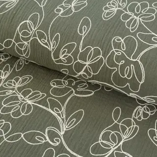 Double gauze/muslin EMBROIDERY Climbing flowers pickle