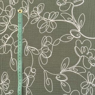 Double gauze/muslin EMBROIDERY Climbing flowers pickle