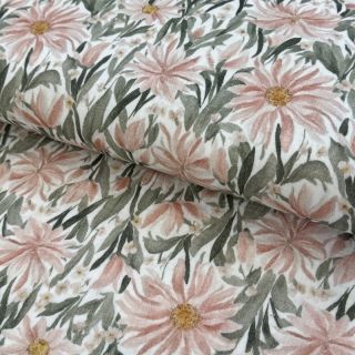 Double gauze/muslin Bunches of flowers digital print
