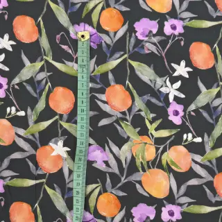Viscose SATIN Leaves and oranges digital print