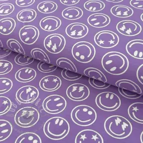 Jersey Happy faces lavender digital print