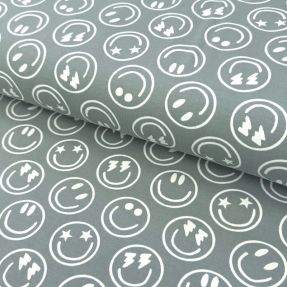 Jersey Happy faces sage digital print