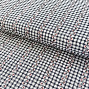 Cotton fabric JACQUARD Climbing navy