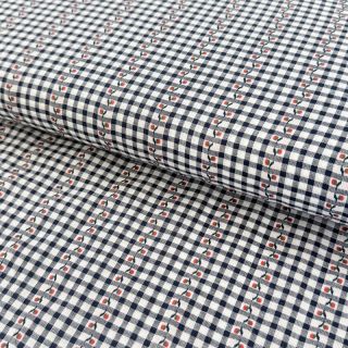 Cotton fabric JACQUARD Climbing navy
