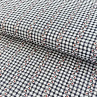 Cotton fabric JACQUARD Climbing navy