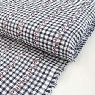 Cotton fabric JACQUARD Climbing navy