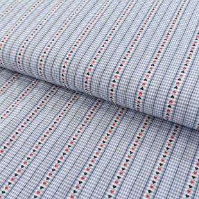 Cotton fabric JACQUARD Hearts light blue