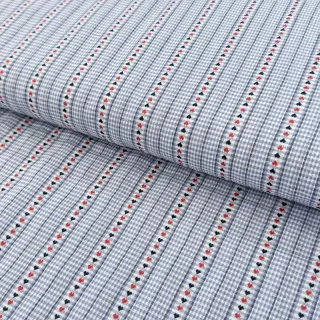 Cotton fabric JACQUARD Hearts light blue