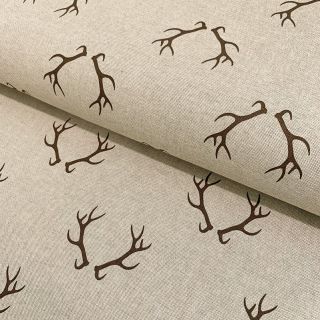 Decoration fabric Linenlook Deer antlers