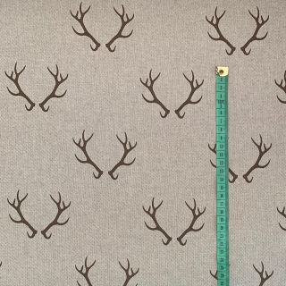 Decoration fabric Linenlook Deer antlers