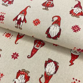 Decoration fabric Linenlook Tomto folklore together