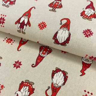 Decoration fabric Linenlook Tomto folklore together