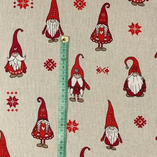 Decoration fabric Linenlook Tomto folklore together