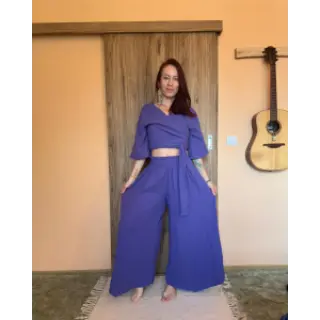 Double gauze/muslin cobalt