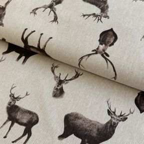 Decoration fabric Linenlook Deer lord of the forest