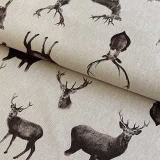Decoration fabric Linenlook Deer lord of the forest