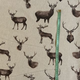Decoration fabric Linenlook Deer lord of the forest