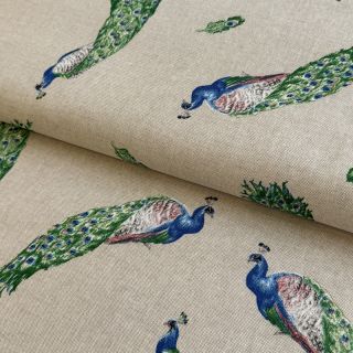 Decoration fabric Linenlook Peacock tail