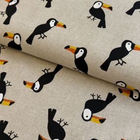 Decoration fabric Linenlook Toucan