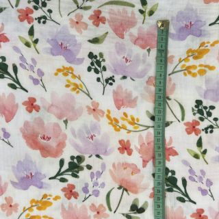 Double gauze/muslin Big summer flowers digital print