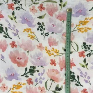 Double gauze/muslin Big summer flowers digital print