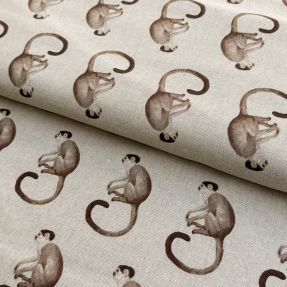 Decoration fabric Linenlook Monkey Business