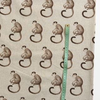 Decoration fabric Linenlook Monkey Business