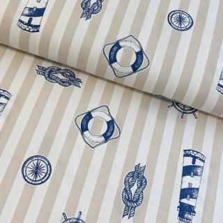 Decoration fabric premium Lighthouse anchor stripe