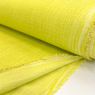 Double gauze/muslin Vintage neon yellow