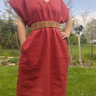 Linen enzyme washed 170 g wine red