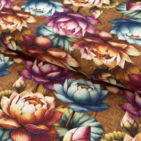 Linen viscose Marigold design C digital print
