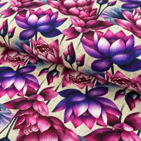 Linen viscose Marigold design D digital print