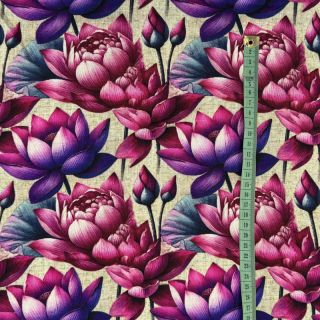 Linen viscose Marigold design D digital print