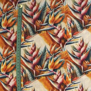 Linen viscose Marigold design A digital print