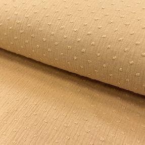 Double gauze/muslin DOBBY camel