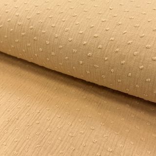 Double gauze/muslin DOBBY camel