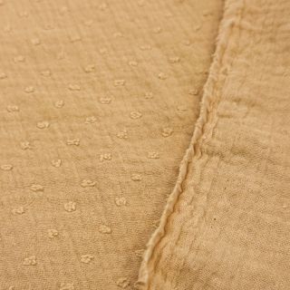 Double gauze/muslin DOBBY camel